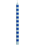 Blue Striped Thin Taper Candle