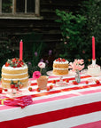 Checkerboard Print Napkin / Pink & White