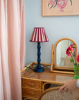 Scalloped Lampshade / Maroon Stripe