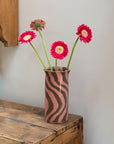Scalloped Marble Pink Vase / Large