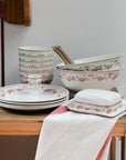 Faustine Patterned Floral Salad Bowl / Green