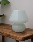 Large Glass Mushroom Lamp / Mint