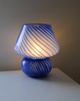 Large Glass Mushroom Lamp / Cobalt Blue