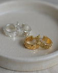 Margot Engraved Charm Hoop Earrings