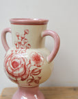 Alea Hand-painted Floral Vase / Pink