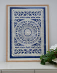 Paper Cut Wheel Poster Indigo