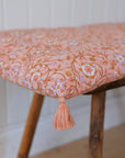 Roja Floral Chair Pad or Bench Cushion / Coral