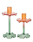 Glass Flower Candle Holder / Short
