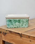 Ceramic Butter Dish / Green Splatter