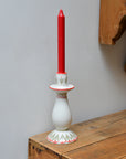 Candle holder with Red & Green Pattern
