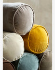 Velvet Bolster Cushion / Yellow