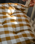 Mustard Checked Woven Cotton Chair Pad