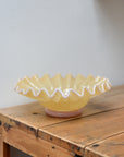 Ruffle Glass Bowl / Honey and Lilac