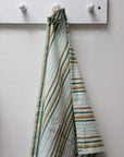 Striped Kitchen Towel / Green and Brown