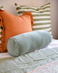 Velvet Bolster Cushion / Aqua