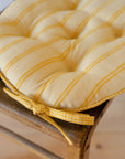 Campagne Round Checkered Stripe Seat Cushion / Yellow