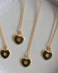 Heart Starburst Jewel Pendant Necklace