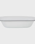 White Enamel Pie Dish - Grey