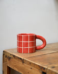 Red Grid Chunky Mug