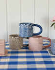 Pink and White Herringbone Mug