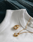Statement Molten Pearl Necklace / 18k Gold Plated