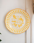 French Porcelain Scalloped Floral Lunch Plate / Yellow