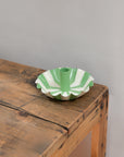 Enamel Candle Holder / Green Stripe