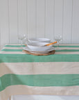 Green Stripe Tablecloth