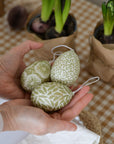 Green Pattern Hanging Easter Eggs / Bag of 8 or Single