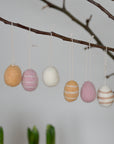 Bag of Eight Felt Hanging Easter Eggs / Pink