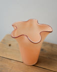 Ebba Wavy Vase / Peach and Red