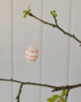 Bag of Eight Felt Hanging Easter Eggs / White