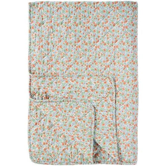 Light Blue and Rust Flowers Quilt