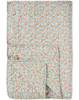 Light Blue and Rust Flowers Quilt