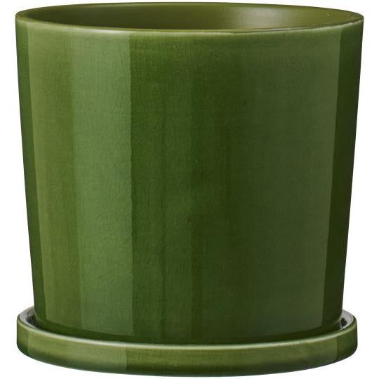 Glazed Plant Pot with Saucer