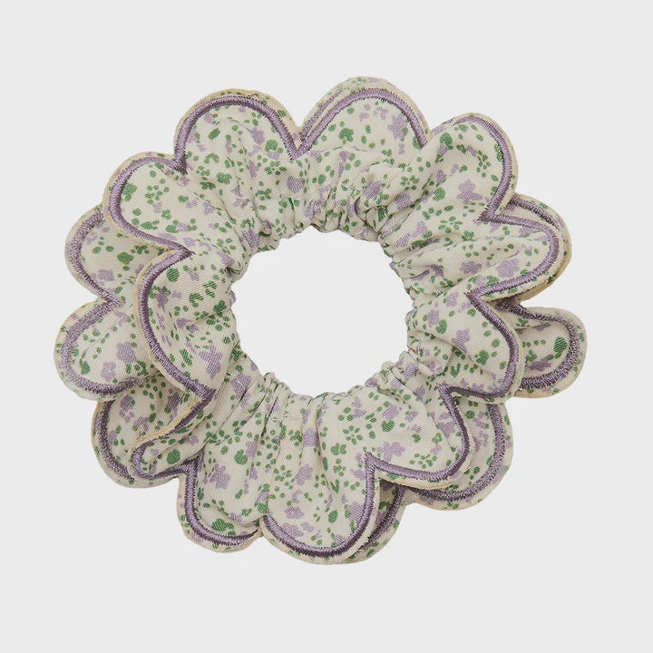 Scalloped Floral Scrunchie