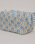 Trellis Indigo Organic Cotton Toiletry Bag / Large