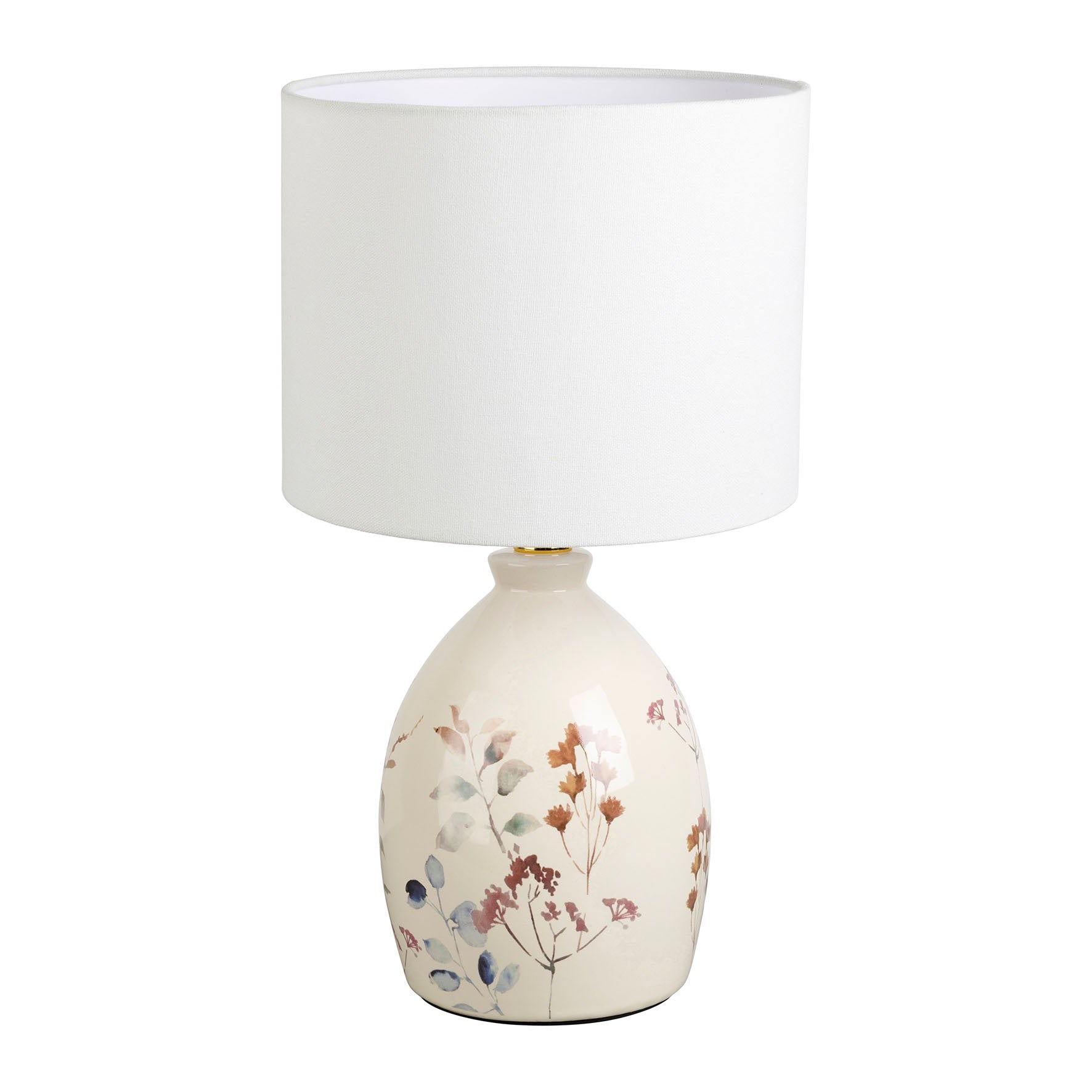 Florin Floral Table Lamp / Burgundy &amp; Ecru