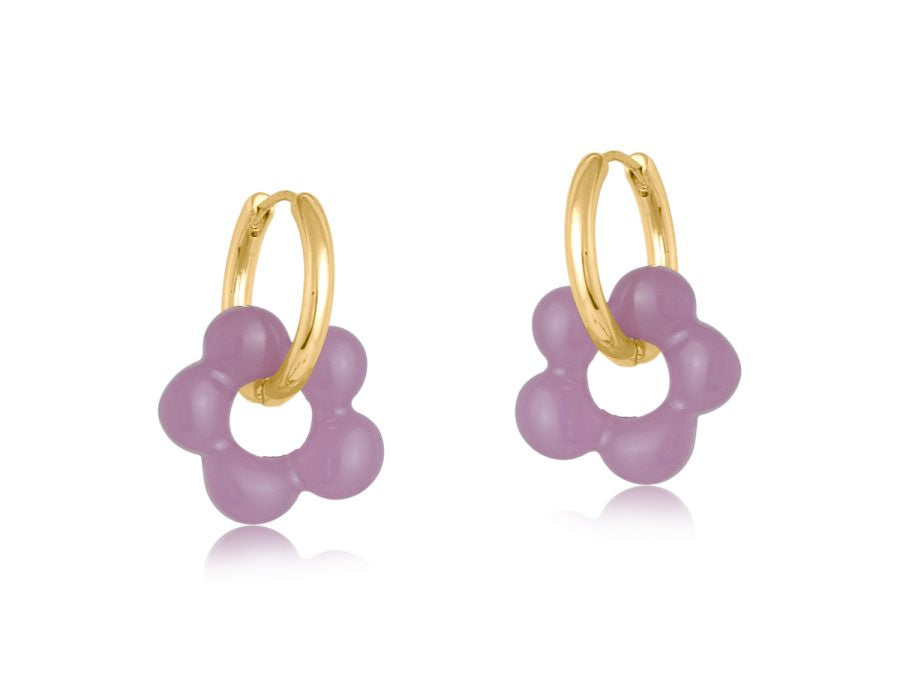 Circe Beaded Hoop / Lilac