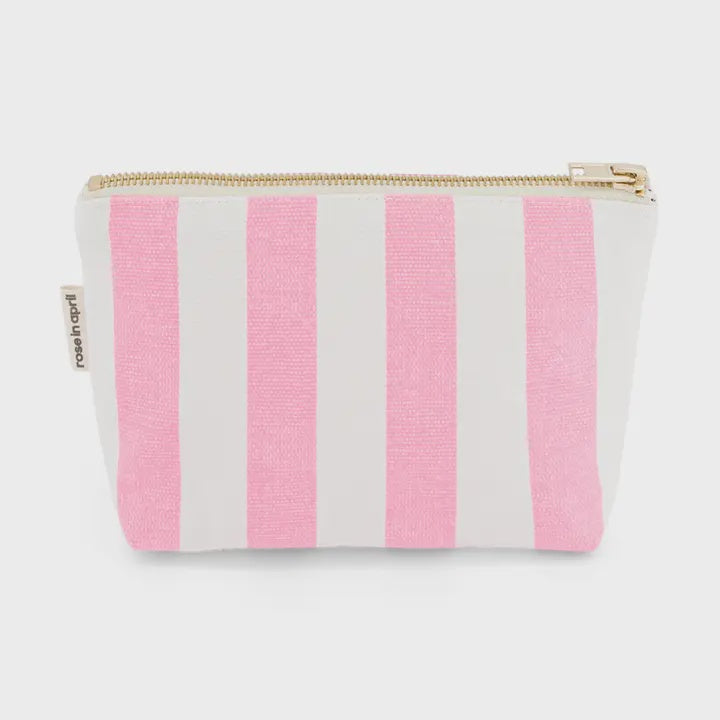 Sophia Stripe Toiletry Pouch / Light Pink