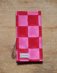 Checkerboard Print Napkin / Pink & Red