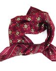 Natasha Hand Printed Mini Silk Scarf / Bordeaux