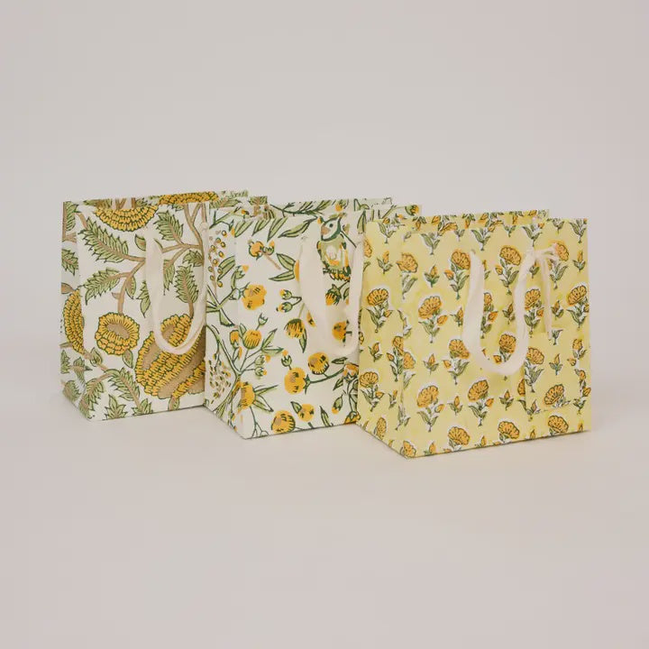 Small Block Printed Gift Bags / Sunshine