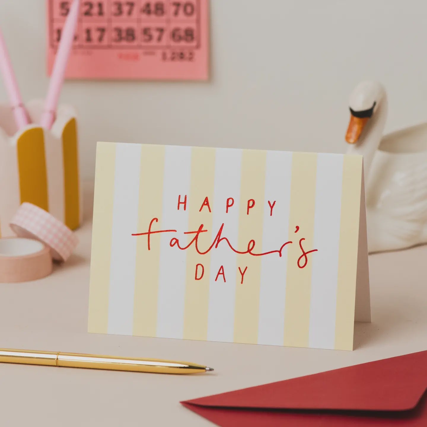 Happy Father's Day Yellow Stripe Foil Card