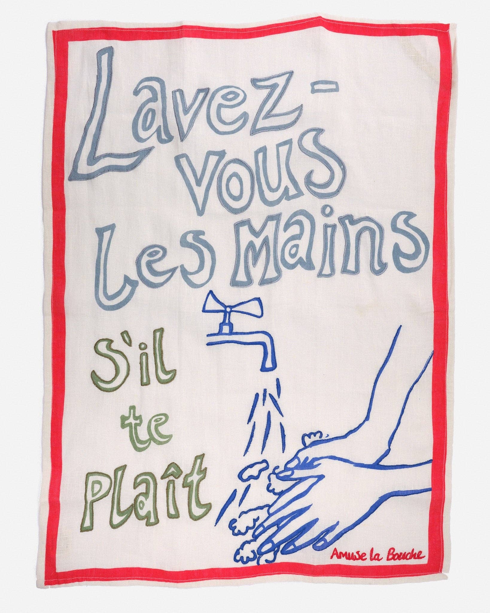 Wash Your Hands Linen Tea Towel