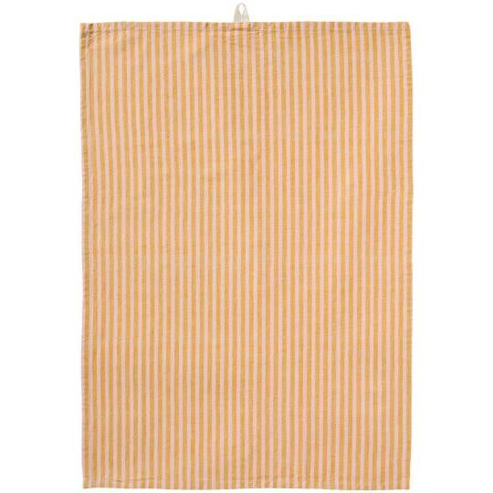 Mustard &amp; Light Pink Thin Stripes Tea Towel