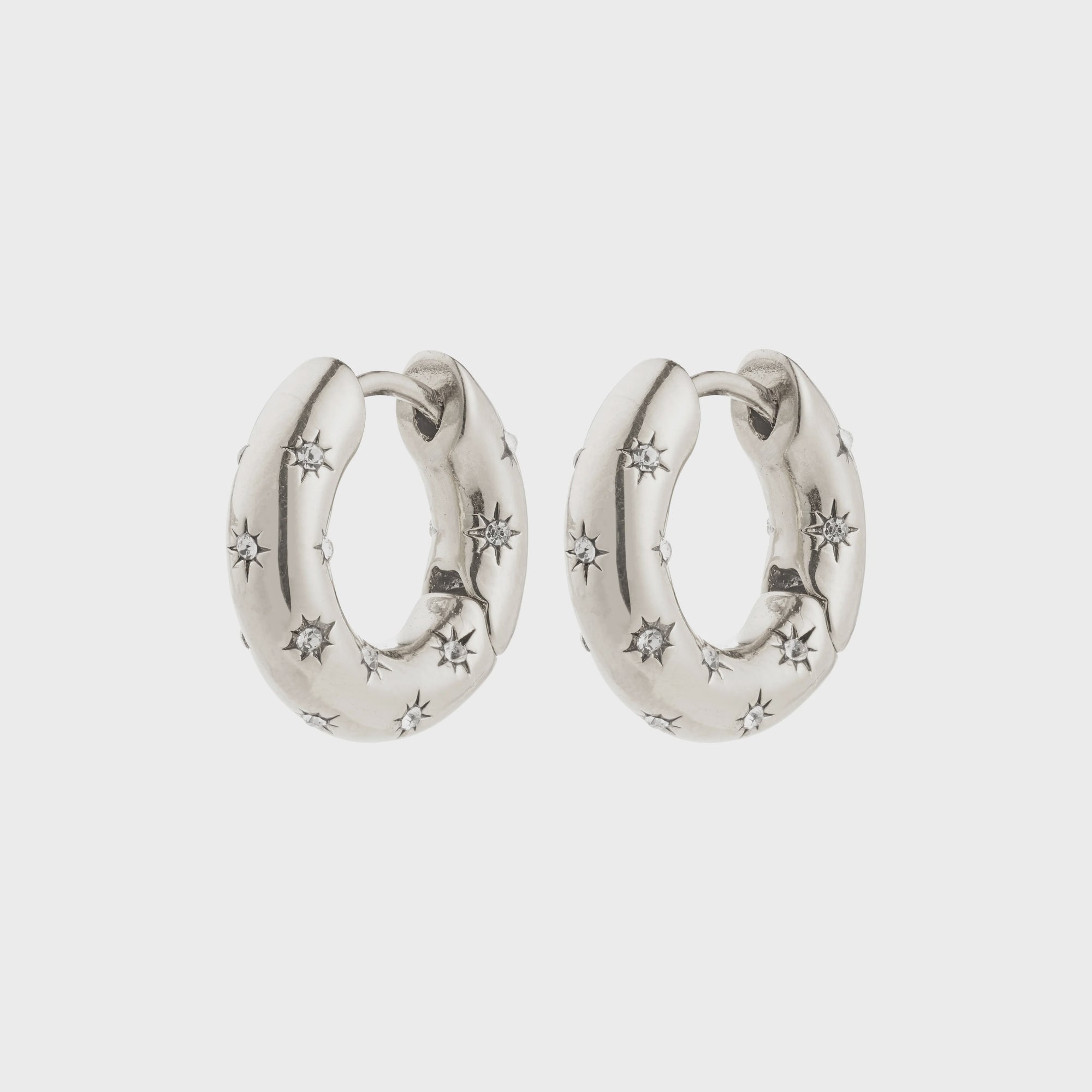 Neveah Crystal Hoops / Silver