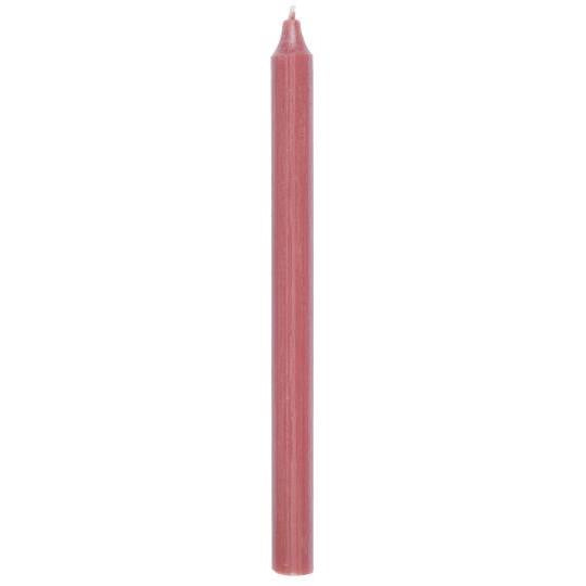 Single Tall Rustic Dinner Candle / Rose Pink