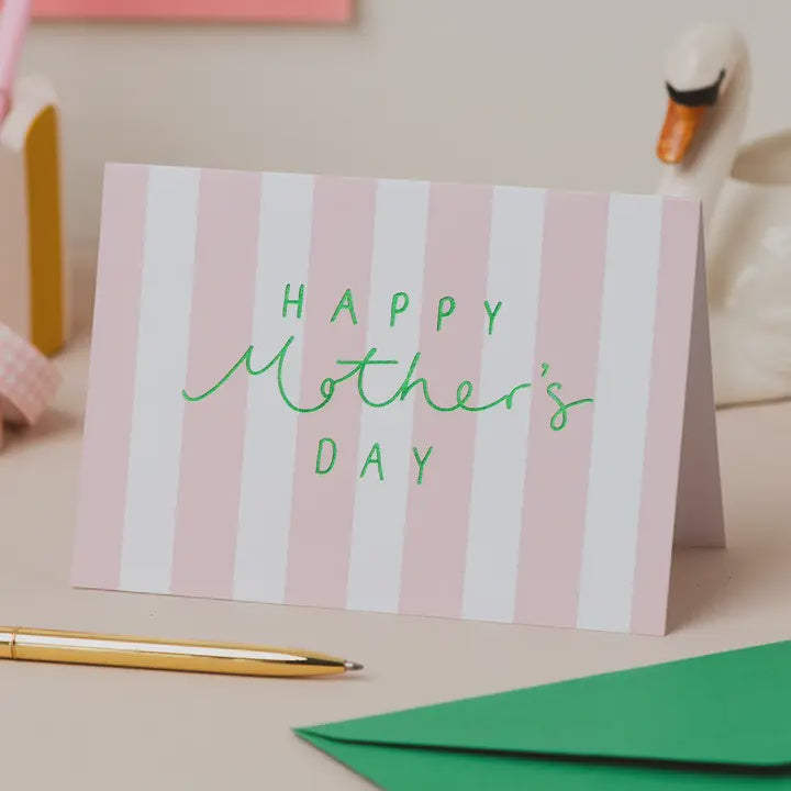 Happy Mothers Day Green Foil Card