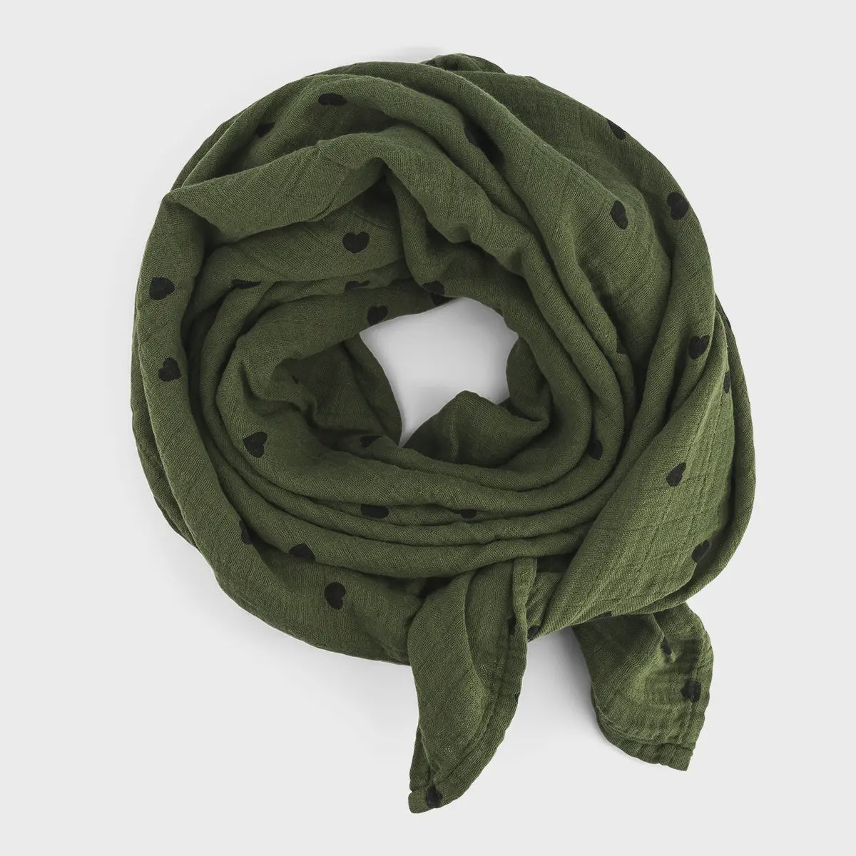 Muslin Swaddle / Khaki Heart